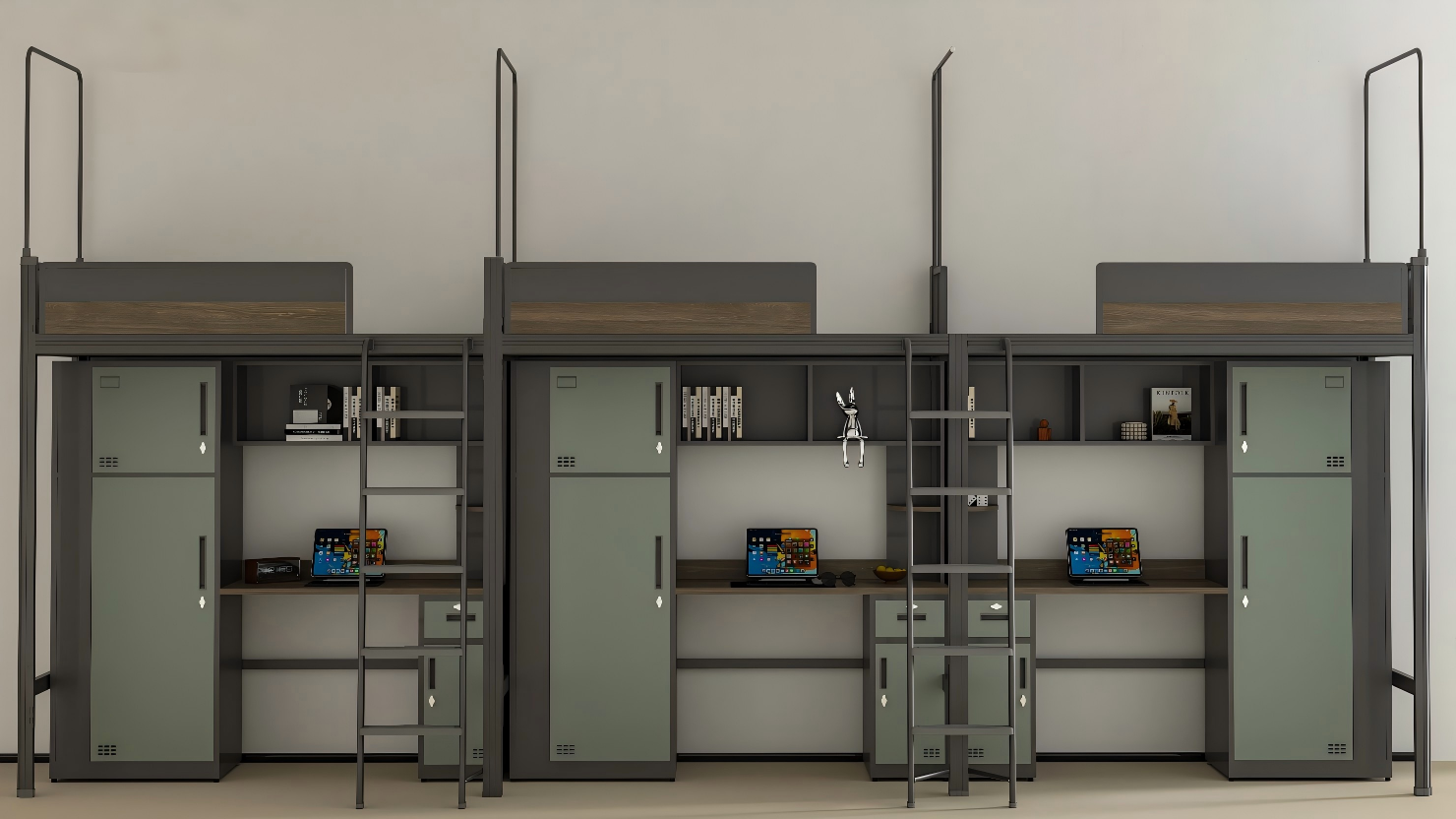 Maximize Your Space: The Ultimate Dormitory Solution with Our Premium Loft Bed with Desk &amp; Storage