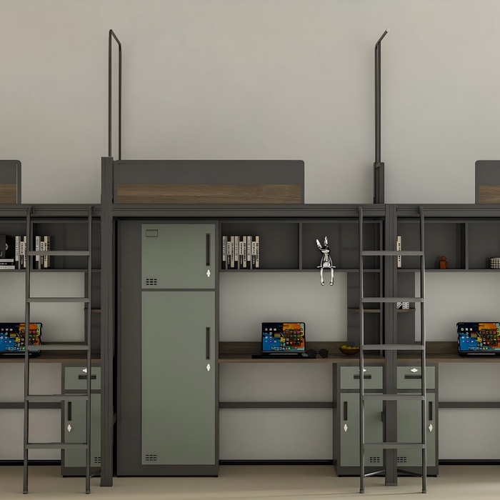 Maximize Your Space: The Ultimate Dormitory Solution with Our Premium Loft Bed with Desk &amp; Storage