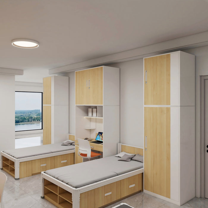 Space-Saving Integrated Bed & Study Cabinet Solution: Designed for Modern Student Dorms