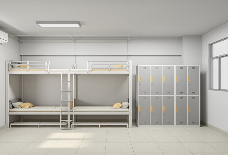 Four-person bunk bed with side ladder