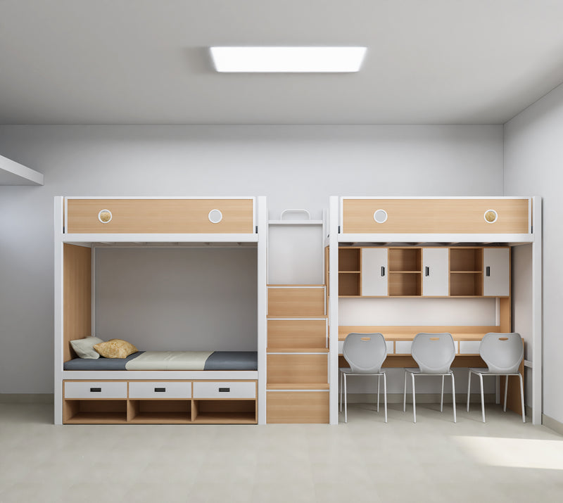 Three-person dormitory bed